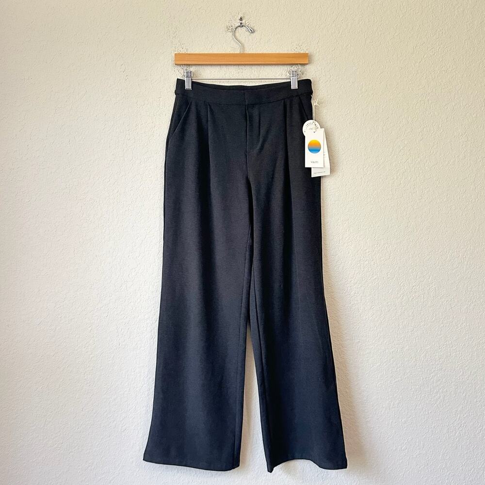 VUORI Elevation Pants Black Heather Pleated High Rise Trouser NWT